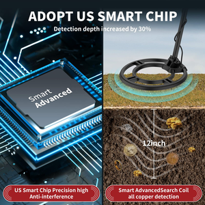 वयस्कों के लिए पेशेवर उच्च सटीकता और संवेदनशीलता उन्नत धातु डिटेक्टरों बड़ा एलसीडी डिस्प्ले उन्नत डीएसपी चिप 10 "का तार - Product Image 3