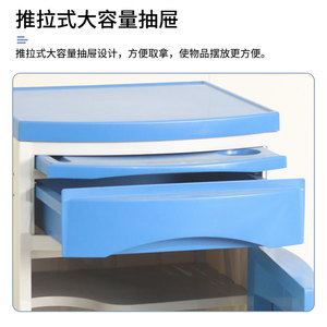 <b>Bedside</b> <b>Table</b> Medical Hospital Cabinet ABS Storage Rack With Wheels Multi Functional Nursing Care Unit - Product Image 5