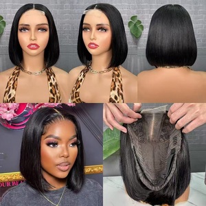 Perruque Courte Bob Sans Colle en Dentelle Frontale P4/27 Couleur <span class=keywords><strong>Piano</strong></span> Cheveux Humains 13x4 HD Lace Front pour Femmes Noires – Vente en Gros - Product Image 3