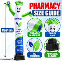 Ballon publicitaire gonflable Air Dancer pour pharmacie, idéal pour une visibilité claire de votre emplacement et de votre communauté, conception personnalisée pour affichage en magasin.