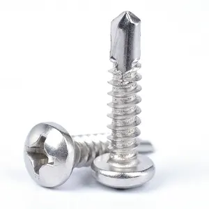 OEM 410 Stainless Steel Large Flat Head Cross Round Head Washers Screw Drilling Tail Self Tapping Self-drilling Dovetail Screws