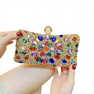 New Cross-border Foreign Trade Cross-border Trend Polyester Texture Rhinestone Small Evening Dress <b>Clutch</b> Bag Tanjing - Product Image 1
