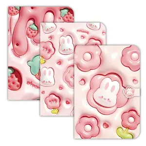 Carnet de notes mignon à motif de lapin rose, carnet de notes à couverture rigide, nouvelle taille, meilleure vente, vente en gros