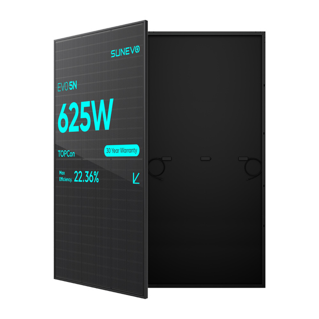 SunEvo N-type TOPCon Ultra Black Solar Panel 620W 625W 630W Solar Panels in Eu Stock Warehouse