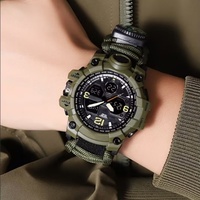 Montre de survie tactique multifonctionnelle en paracorde tressé à la main avec boussole numérique pour l'escalade et une utilisation portable