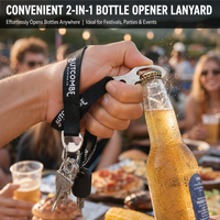 Vente en gros Ouvre-bouteille Lanyard Porte-clés Sublimation Polyester Ouvre-bouteille personnalisé Lanyard