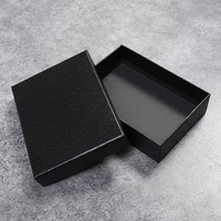 Kotak Hadiah Tekstur Kulit Hitam, Kotak Kemasan Kosong untuk Dompet Sabuk Jam Tangan, Kotak Hadiah Pria Berbagai Ukuran untuk Hadiah Ulang Tahun.