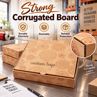 Boîte à pizza en carton ondulé de qualité alimentaire avec logo personnalisé imprimé, structure E-Flute isolante thermiquement - Anti-graisse