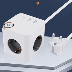 Hot Selling New Design Good-looking Practical Multifunctional <b>Cheap</b> Power Cube Socket with 2 USB Ports 1 Type C 3 Outlets - Product Image 1