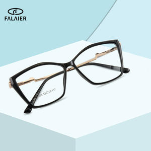 Monture de lunettes œil-de-chat Falai 53-17-137, protection anti-lumière bleue, monture complète unisexe, charnières à ressort TR90 - Product Image 1