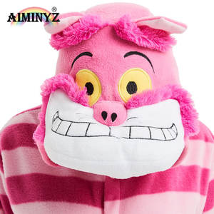 Pijamas Térmicos de Forro <span class=keywords><strong>Polar</strong></span> para Mujer, Diseño de Animales, Otoño/Invierno, Color Rosa Cheshire, Talla Adulto, Mono para Estar en Casa, Venta al Por Mayor - Product Image 4