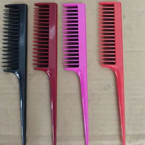 Peigne à queue pointue en plastique MU pour peigner et teindre les cheveux