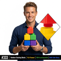 Jouets d'empilage en PLA imprimés en 3D par FDM, blocs de construction arc-en-ciel, jouets éducatifs pour enfants, fabrication sur mesure OEM