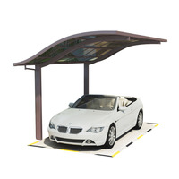 Abri de voiture en aluminium à toit en pente pour 2 véhicules, abri de stationnement imperméable, moderne, facile à assembler, installation à domicile disponible, revêtement en poudre