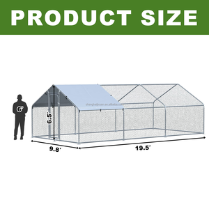 Gallinero de Metal extragrande con forma de techo puntiagudo jaulas de hábitat de conejo impermeables para caminar correr aves de corral nueva condición - Product Image 4