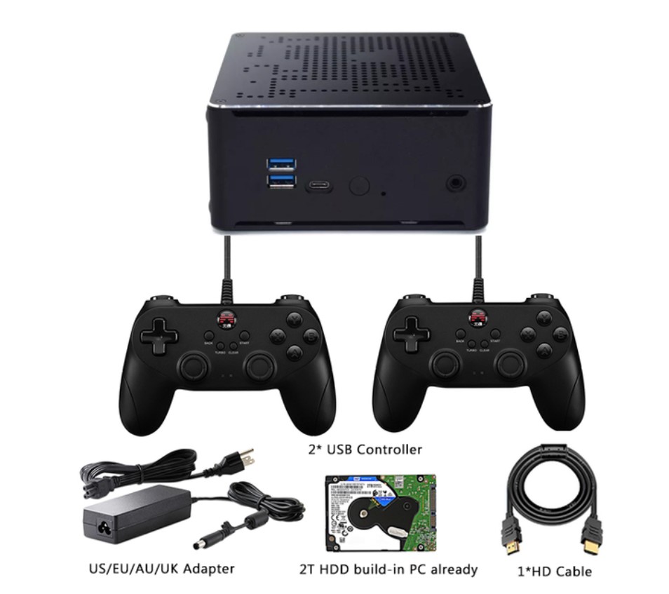 Xcy — Super Console de jeux vidéo rétro, Mini PC avec 62000 jeux intégrés pour PS1, PS2, DC, N64, Wii 80 +, émulateur, lecteur multimédia TV