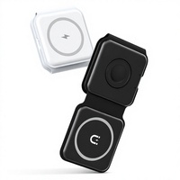 Support de charge sans fil magnétique pliable 3-en-1 portable avec charge rapide QC30 pour téléphone, montre, écouteurs et utilisation en voyage