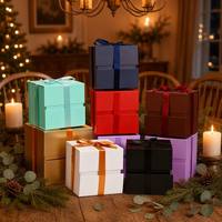 Boîte cadeau rigide magnétique pliable OEM personnalisée, emballage de luxe, ruban en satin, nœud, vente en gros