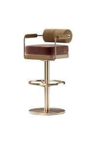 Luxury Modern <strong>Bar</strong> <strong>Stools</strong> <strong>Swivel</strong> Restaurant Chairs with Golden Velvet Seat Adjustable Height for Dining and Outdoor Use - Product Image 4
