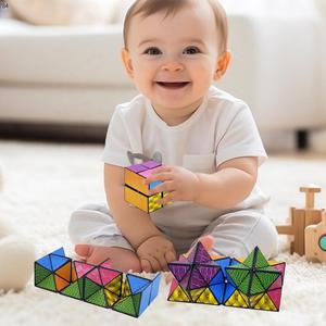 Cubo de Rompecabezas, Juego Educativo Temprano para Niños, Juguete de Pensamiento y Cognición de Plástico Colorido, Cubo de Rubik Cambiable en Caja - Product Image 4