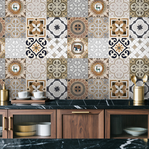 Carreaux muraux en PVC imitation parquet de luxe 15x15cm, autocollants, imperméables, ignifuges, panneaux muraux en mosaïque pour la <span class=keywords><strong>d</strong></span>écoration de la cuisine - Product Image 6