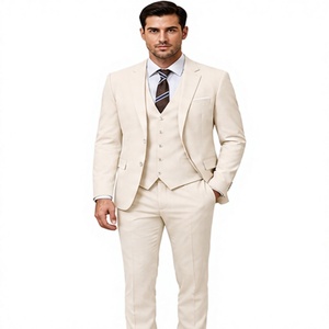 Costume formel 3 pièces WARPRO INDUSTRY pour homme, coupe ajustée, blazer, gilet et pantalon, idéal pour mariage, marié, affaires, soirée, gentleman, 100% coton - Product Image 1