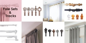 Tringles à rideaux modernes et élégantes en bois pour le salon - Product Image 2