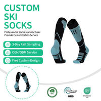 Chaussettes de compression athlétiques personnalisées pour l'hiver, chaudes, pour hommes et femmes, 20-30 mmHg, hauteur genou, pour l'œdème, la course à pied, le cyclisme, les sports