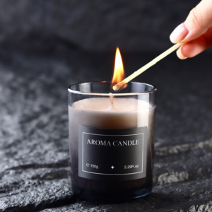 Bộ nến thơm cao cấp gia dụng, nhãn hiệu riêng, logo tùy chỉnh, trị liệu hương thơm, 150G, sáp đậu nành, lọ thủy tinh, kèm hộp quà tặng - Product Image 1