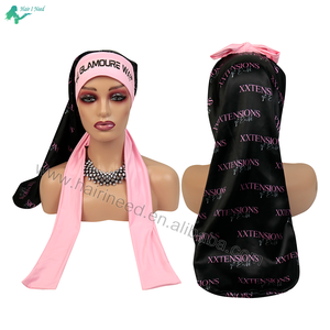 <span class=keywords><strong>Bonnet</strong></span> de nuit en satin soyeux personnalisé, extra long, doux, élastique, avec lien antidérapant, pour tresses longues - Product Image 5