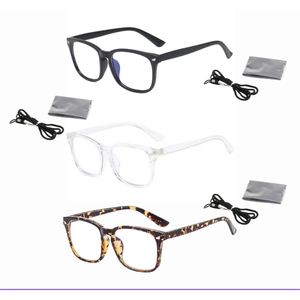 Lunettes de lecture +2.00, lot de 3 avec étui et sangle, montures transparentes noires écaille de tortue, Italie SC ECOMMERCE pour hommes et femmes - Product Image 2