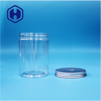 Bocaux en plastique PET transparent de 500 ml pour aliments, bonbons, biscuits, avec bouchons à vis en plastique, étanches, de qualité alimentaire, pour en-cas, aliments en conserve