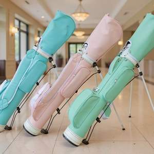 Sac de golf léger couleur macaron avec support, sac de transport simple pour clubs de golf, facile à transporter - Product Image 5