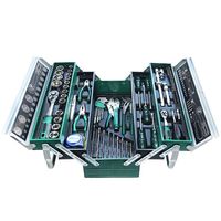 Ensemble d'outils mécaniques industriels CR-V de 85 pièces avec coffret rigide, jeu de clés à douilles à cliquet 1/4" 3/8" pour la réparation automobile