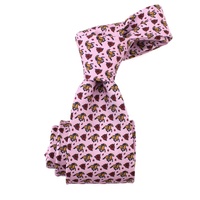 Cravate de haute qualité pour homme, rose, faite à la main, motif animal, 100% soie, personnalisez votre propre cravate, impression numérique, cravates sur le thème des courses hippiques