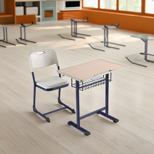 Modern Fixed Single <b>Desk</b> Chair School Furniture Classroom Use Steel Plywood Plastic Custom Color Aoyasi PT-K08 PT-K08 Student Ta - Product Image 4