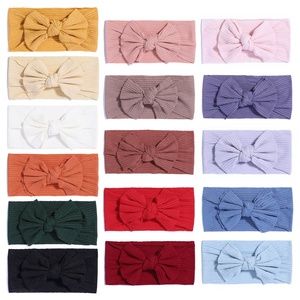 Accessori per Capelli con Grande Fiocco per Bambine, Fasce Elastiche in Cotone a Coste, Cerchietti per Bambini, Fiocco Top Kont, Fasce per Capelli per Neonati - Product Image 2
