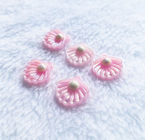 Pendientes de <span class=keywords><strong>Perlas</strong></span> de Resina Rosa de 15 mm con Perla Blanca para Pegar como Decoración, Gran Venta - Product Image 4