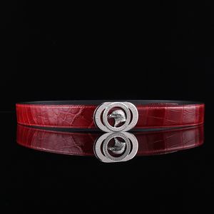 Cuir de crocodile de haute qualité, brillant, de la région du Nil, avec boucle en acier pour homme, tête d'aigle incrustée de diamants, fabrication artisanale pure. - Product Image 3