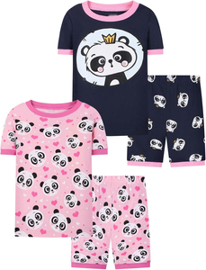 Set di pigiami estivi per bambini Set di pigiami estivi per bambini 4 pezzi Set di pigiami da bambina stampati personalizzati - Product Image 3