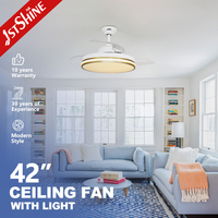 Ventilateur de plafond rétractable 1stshine 220v, design élégant et discret, économie d'énergie, faible consommation d'énergie, 6 vitesses, flux d'air puissant