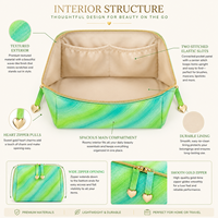 Sac de maquillage et de cosmétiques Saloveybags en PU résistant à l'eau, grand format, couleur unie de luxe, fabriqué en Guangdong