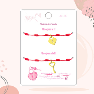 Coppia o amicizia 2 bracciali 7 nodi con ciondolo in acciaio inox braccialetto Fine - Product Image 2
