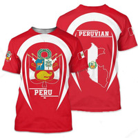 Maglietta di abbigliamento da uomo fai da te nome del paese personalizzato bandiera del perù T-Shirt Unisex Casual manica corta top Tees per uomo adulto maglietta da palestra