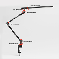Lampe de bureau LED à commande tactile, luminosité/couleur, 95 CRI, base en aluminium pliable, design simple, double éclairage, mémoire/minuterie, pour bureau et chambre