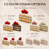 Niedliches Herz-Dekoriertes Keramik-Kuchenstück Kerzenhalter in Dessertform für Tischdekoration