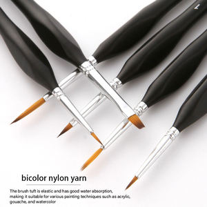 Pinceau à <span class=keywords><strong>ligne</strong></span> triangulaire 15 en 1, double couleur, manche en bois, poils en nylon, pour dessin et nail art multifonctionnel - Product Image 5