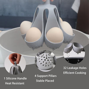 صينية سيليكون لطهي البيض بالبخار متعددة الفتحات دائرية الشكل للمطبخ المنزلي صينية سميكة لسلق وتبخير البيض - Product Image 3