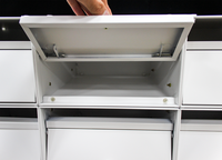 Boîte aux lettres modulaire blanche en acier avec compartiments, autoportante, avec revêtement en poudre, pour appartement