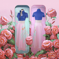 Costume de cosplay Nico Robin pour femme, robe kimono à motif floral, jupe portefeuille et perruque Onigashima, ensemble complet avec haut en polyester
